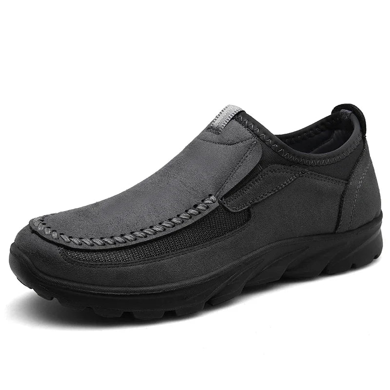 Zapatos casuales de cuero retro para hombre, mocasines transpirables sin cordones, zapatos de conducción para hombre, zapatillas para caminar, talla 39-48