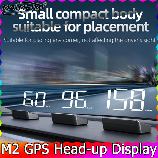 Velocímetro universal KMH M2 GPS HUD Pantalla frontal para coche Cable USB Plug & Play Sistema de doble satélite GPS y Beidou