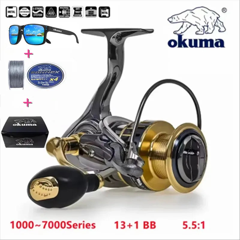 Moulinet de Pêche Okuma — Roue Haute Performance
