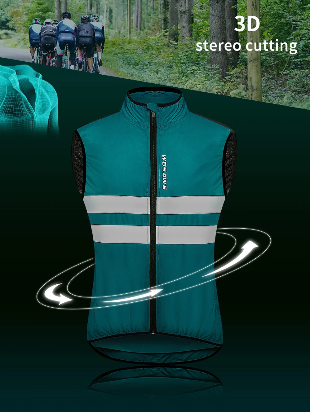 Gilet de cyclisme coupe-vent sans manches — automne, VTT, vélo, léger, respirant