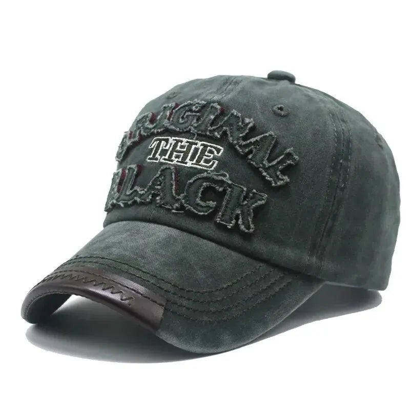 Casquette de Baseball Vintage unisexe, chapeaux en coton délavé pour hommes et femmes, casquette décontractée avec lettres noires brodées, casquette de sport de plein air