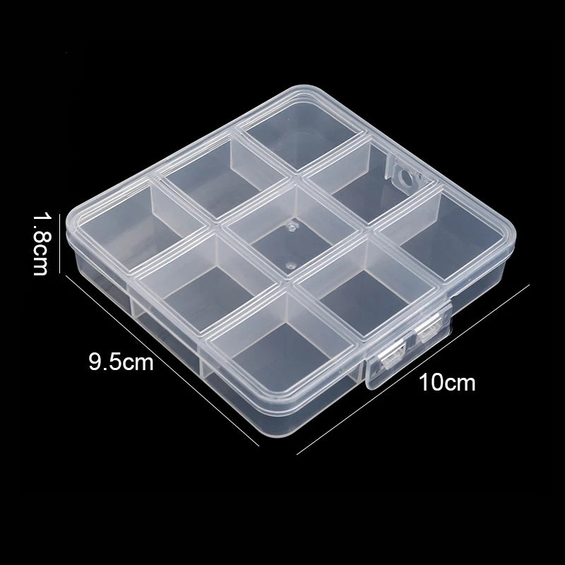 Contenedor de almacenamiento transparente, joyero, caja de almacenamiento de plástico transparente, organizador de almacenamiento de pendientes vacío, vitrina para cuentas