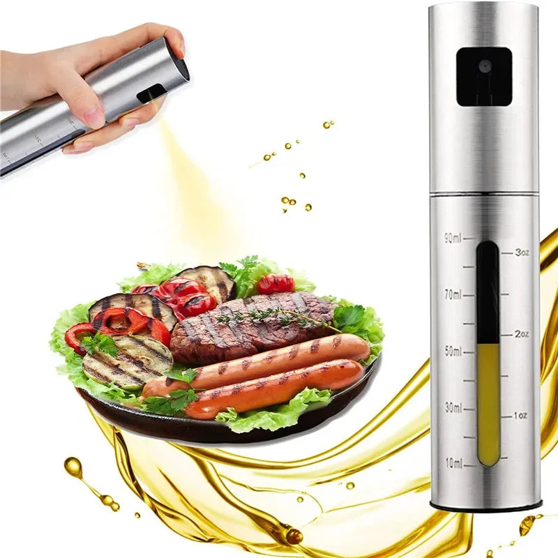 BBQ cuisson bouteille de pulvérisation d'huile d'olive 304 bouteille de pulvérisation d'huile en acier inoxydable bouteilles de pulvérisation de vinaigre pulvérisateur BQ bouteille d'assaisonnement Kitche