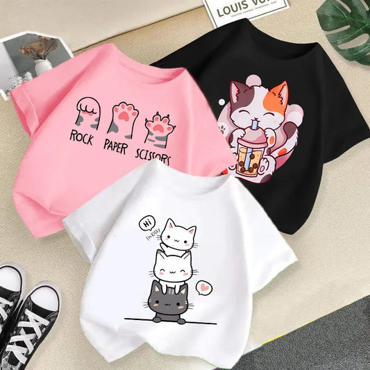 Haut t-shirt enfant unisexe — manches courtes, col rond, décontracté, été 2026