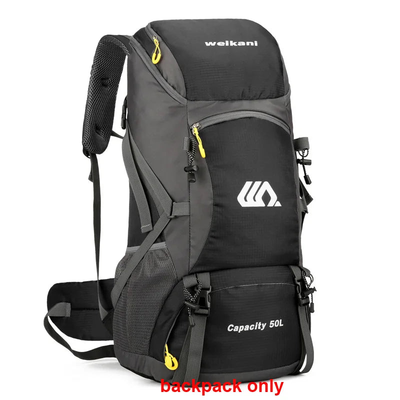 Sac à dos d'escalade en nylon pour homme, sac à dos de camping, sac à dos de randonnée, sports de plein air, canadisme, trekking initié, sac à dos de voyage, 50l