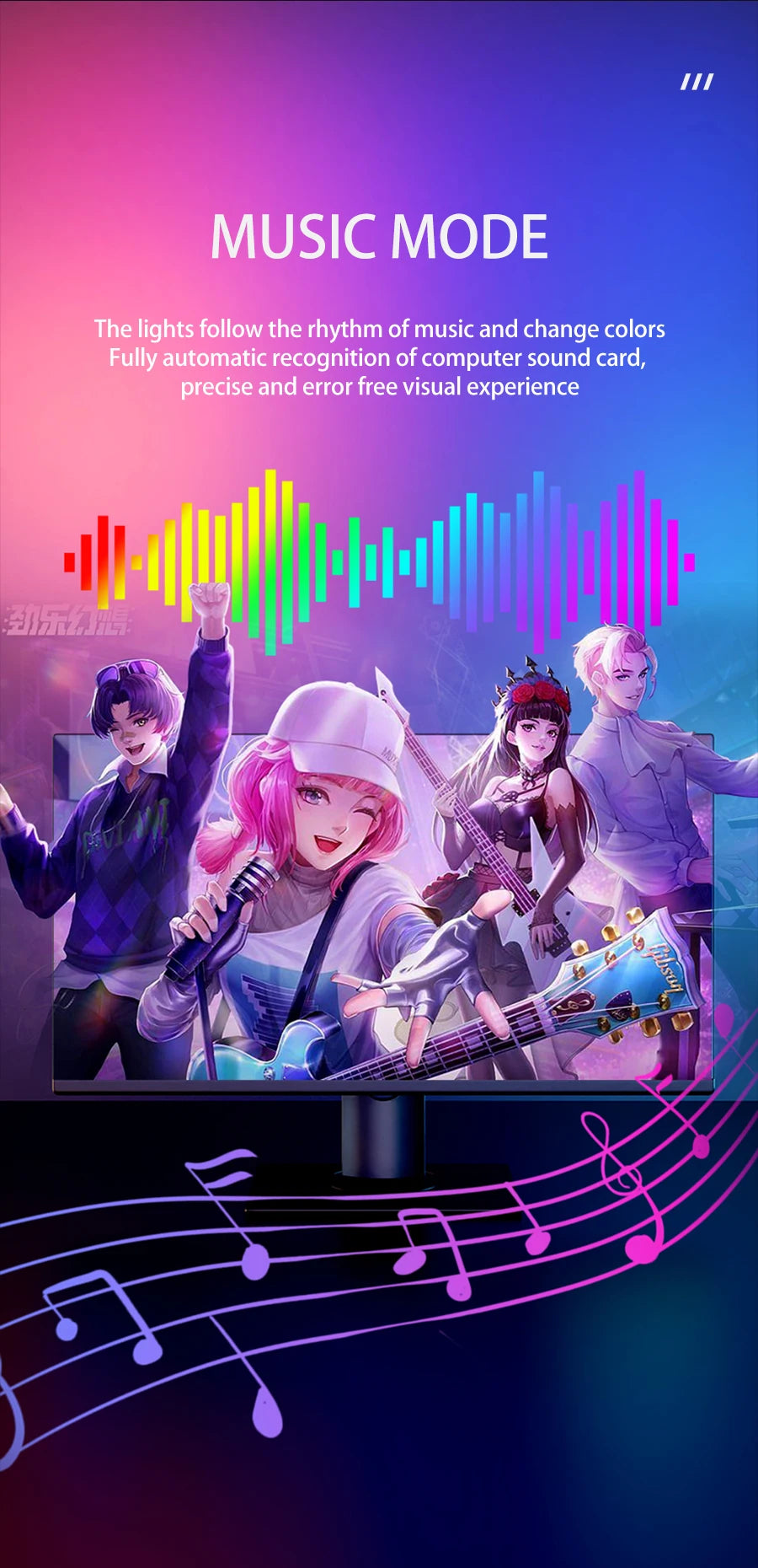 Bande lumineuse LED intelligente pour jeu, moniteur d'ordinateur, rétro-éclairage, synchronisation, barre lumineuse RGB, écran USB, lampe de décoration pour chambre à coucher
