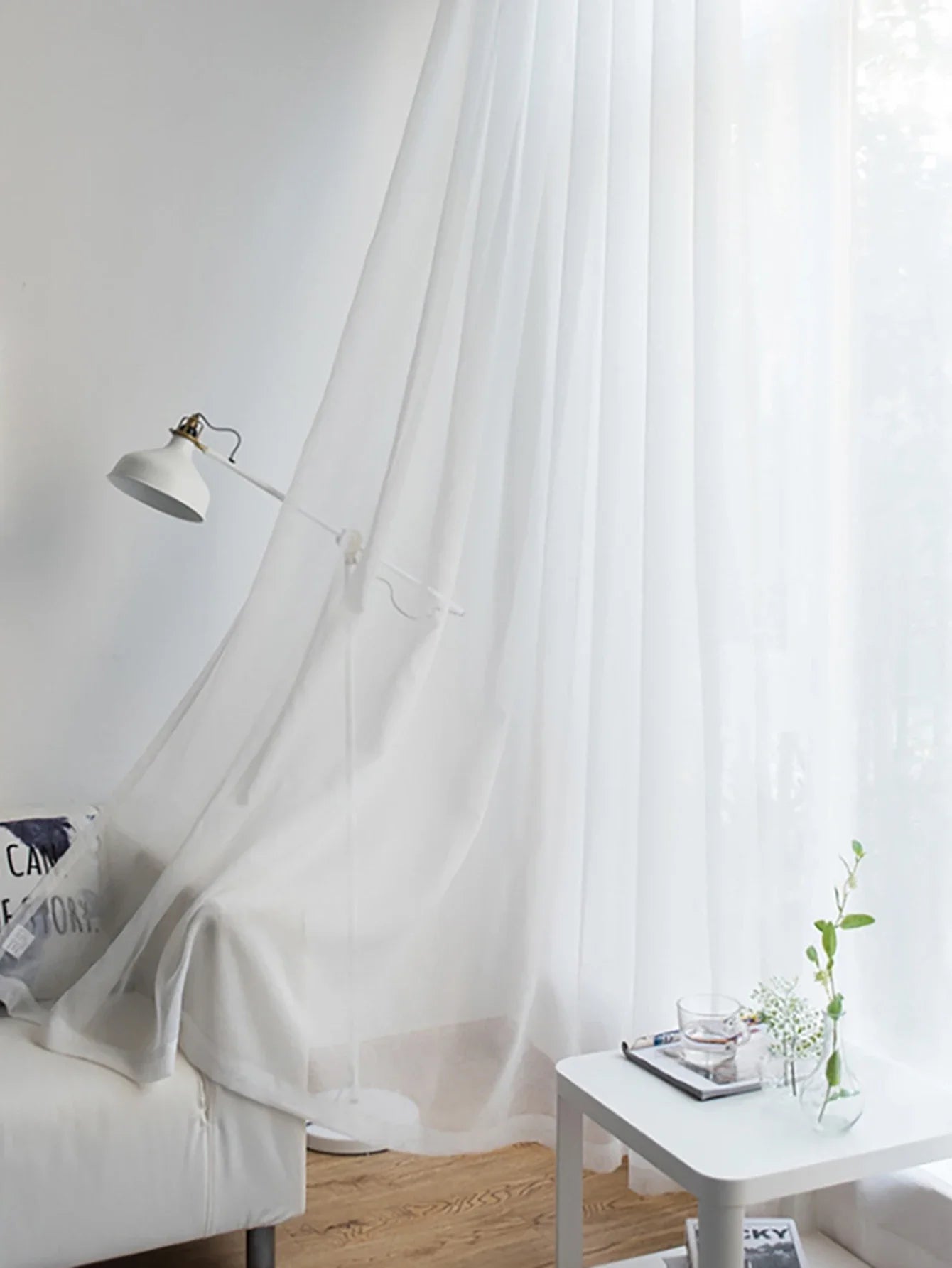 Rideau transparent moderne de couleur unie, rideaux de fenêtre pour salon, chambre à coucher, maison, haut à œillets pour écran de fenêtre français, 1 pièce