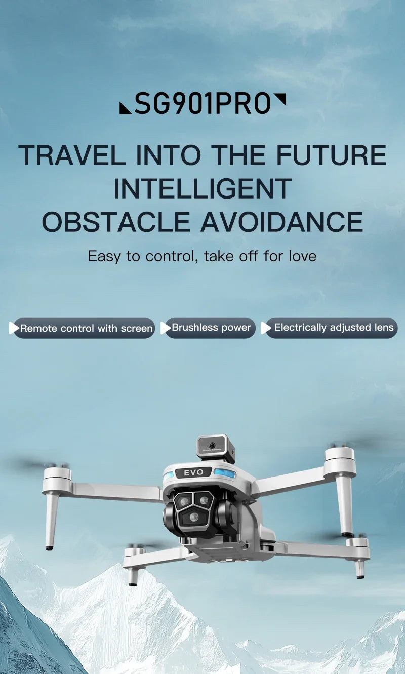 Drone GPS 8K professionnel — évitement d'obstacles, télécommande grand écran, pliable, moteur brushless
