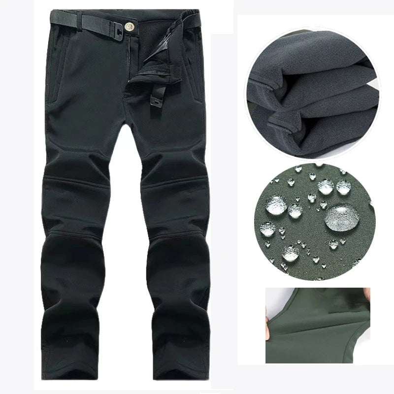 Vestes polaires SoftShell pour hommes, manteau coupe-vent à capuche, pêche, randonnée, Camping, escalade, ski, pantalons chauds, automne et hiver
