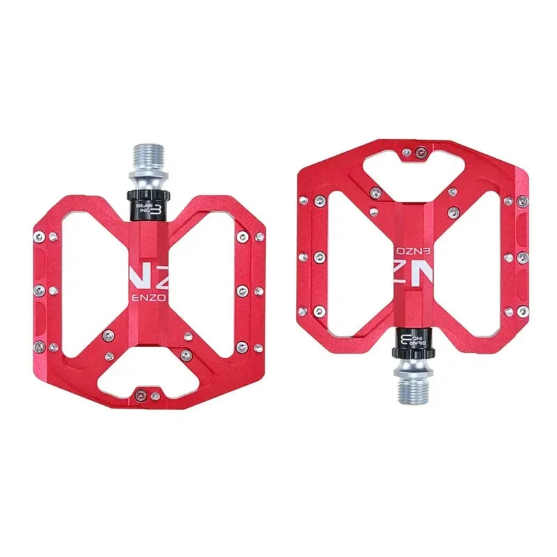 Pedales de ciclismo de montaña ENZO ultraligeras de plataforma, pedales de bicicleta de montaña CNC de aleación de aluminio sellados de 3 rodamientos antideslizantes, piezas de bicicleta