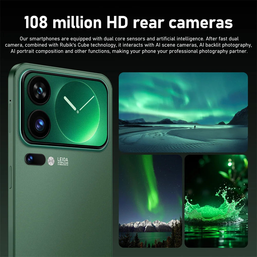 NOUVEAU HOT M17 Pro Max Smartphone 7.3HD Original Pas Cher 5G Double Carte Double Veille Téléphones Mobiles 7800mAh Android 15 Téléphones Mobiles