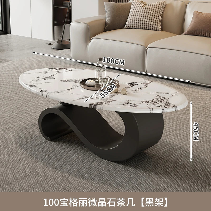 Mid-Century Retro Coffee Table, Oval Luxury, Nordic, Aesthetic, Classic, Living Room Low Table, Home Furniture