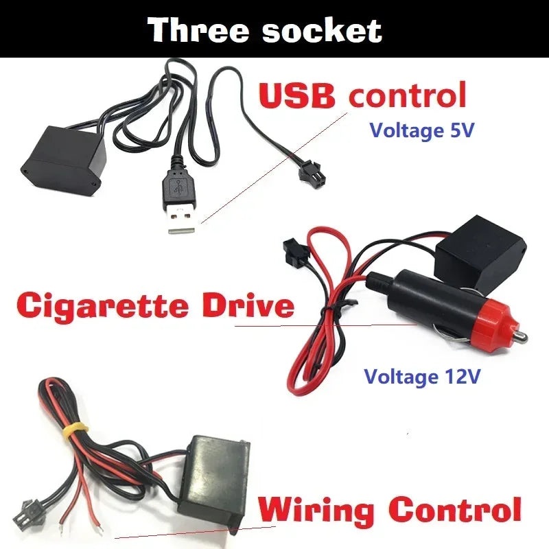 Lámpara LED decorativa para interior de coche, 1M/3M/5M, cableado EL, tira de neón para bricolaje automotriz, luz ambiental flexible, diodo de ambiente de fiesta