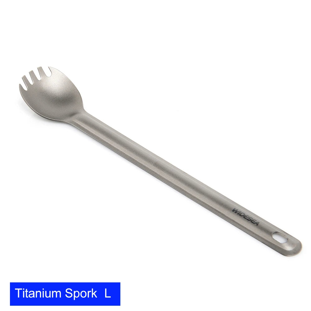 Widesea Camping titane Spork cuillère extérieur fourchette légère vaisselle Portable pique-nique randonnée voyage vaisselle ultralégère