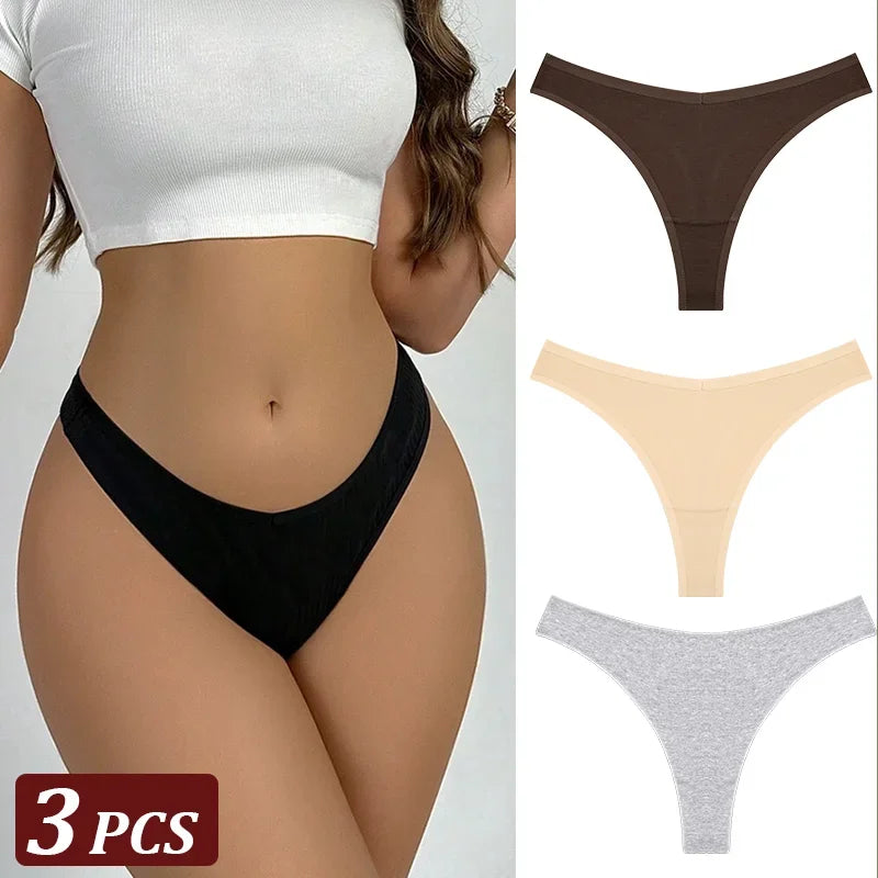 String Sans Couture Coton Femme — Lot de 3 Pièces Confort Quotidien