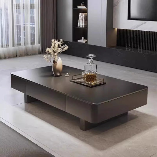 Modern Luxury Coffee Tables Storage Nordic Minimalist Black Rectangular Marble Coffee Tables Mesas De Centro Para Sala Furniture