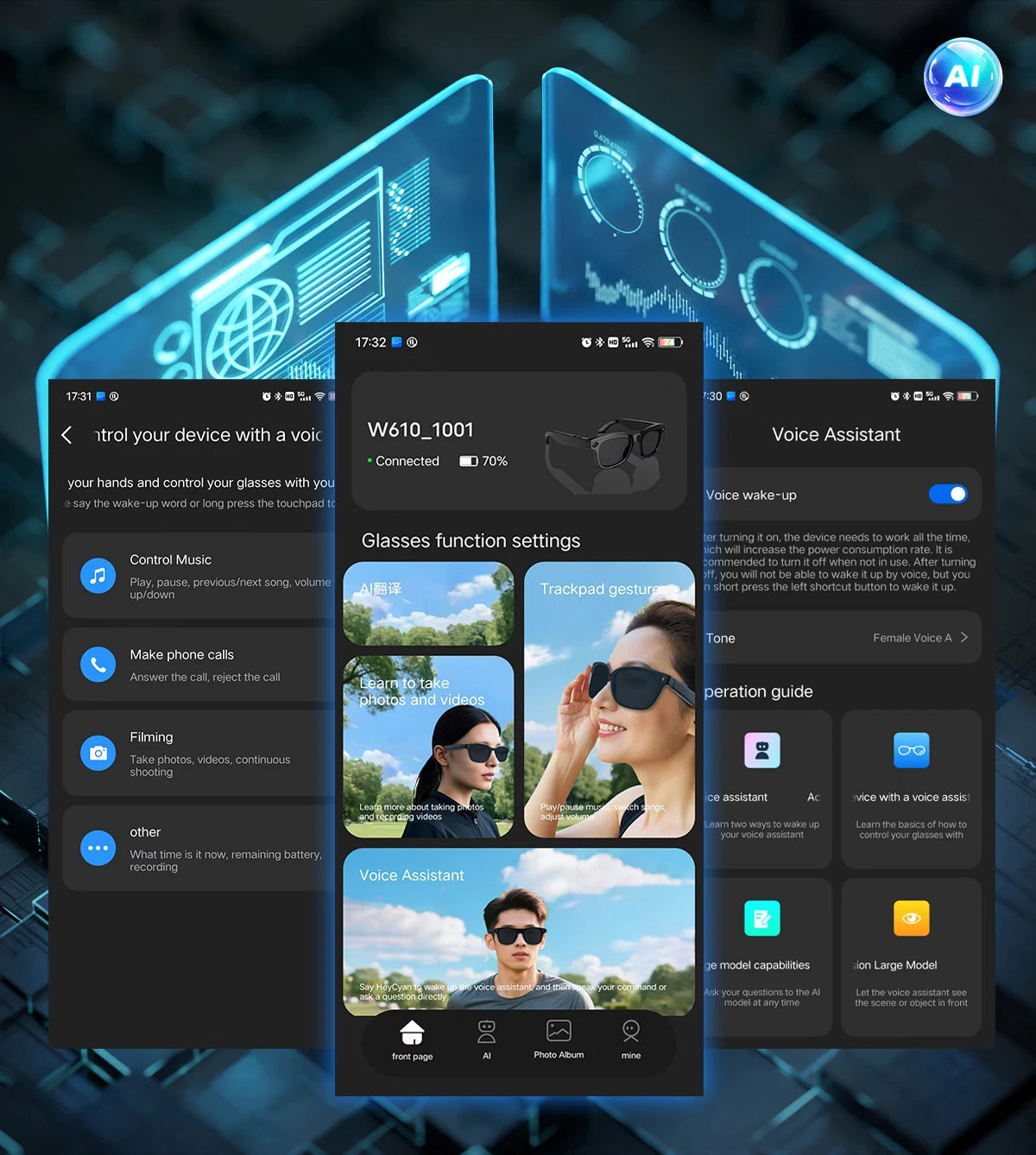 Nouvelle mise à niveau lunettes intelligentes avec caméra enregistrement vidéo AI reconnaissance Photo Bluetooth appel traduction voix lunettes de soleil hommes femmes
