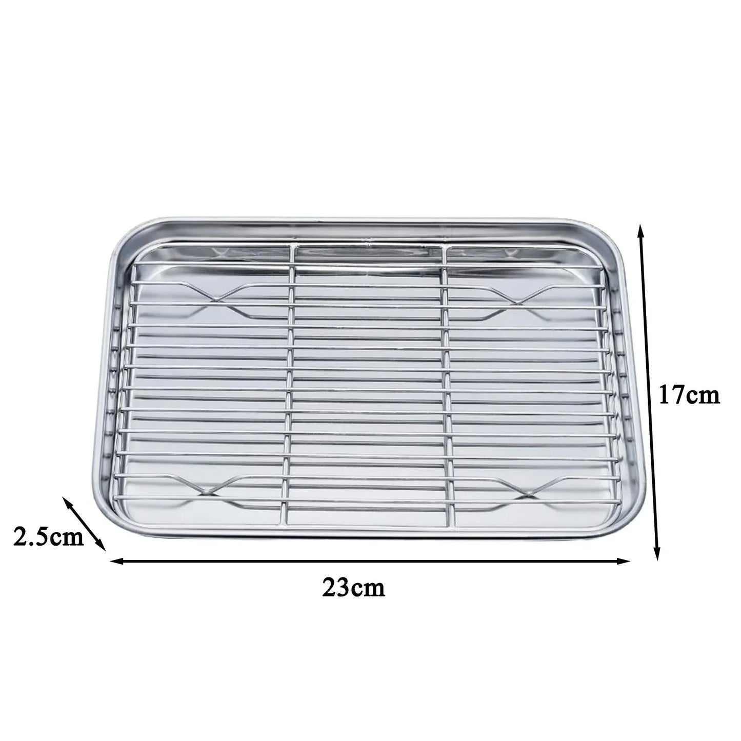 Baking Sheet with Removable Cooling Rack, Stainless Steel Baking Pan Set, Non-Toxic, Oven Safe, BBQ Tray, Dishwasher Safe
