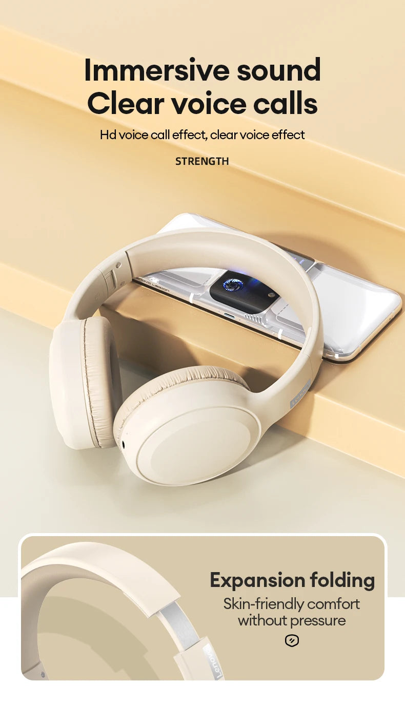 Casque Bluetooth HiFi stéréo sans fil — sport, micro, pliable, faible latence, jeu