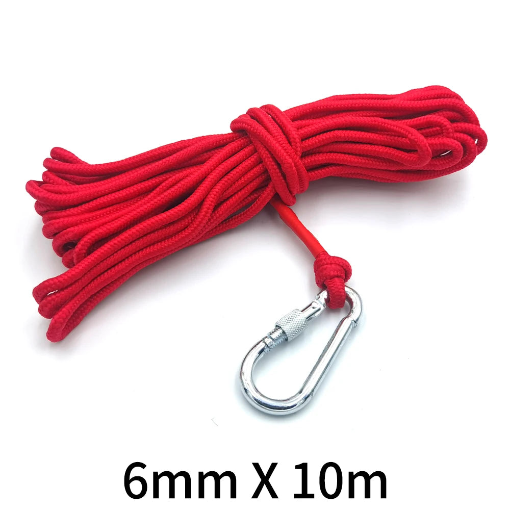 Crochet de pêche magnétique super puissant en néodyme N52 de 16 à 42 mm, avec trou fraisé et œillet, pour récupération magnétique de métaux lourds