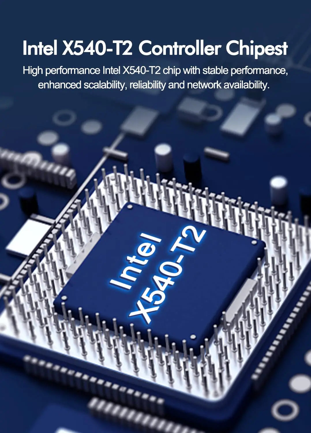 X540-T2 Chipset Intel PCIe x8 double cuivre RJ45 10Gbps Port Ethernet carte réseau PCIE-X8 X16