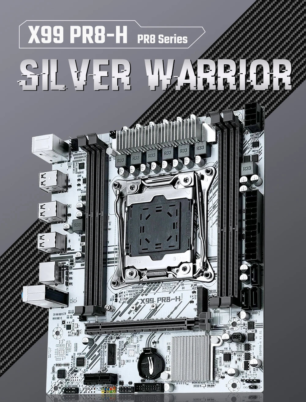 MACHINIST X99 carte mère Intel Xeon E5 2673 V3 CPU LGA2011-3 DDR3 16GB RAM NVME/SATA M.2 blanc PR8-H