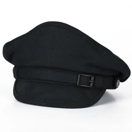 Gorra marinera retro con visera para hombres y mujeres, sombrero militar de lona para primavera, cinturón de águila gris, gorra de locomotora, 2024