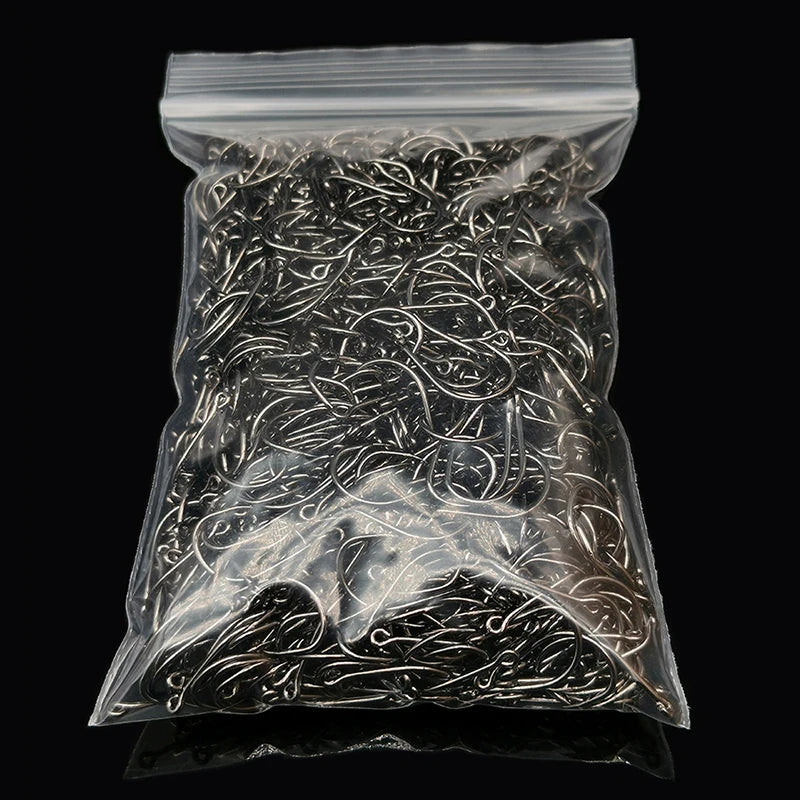 200pcs Fishing Hooks Circle Eye Hook 3#-12# Barbed Hooks for Carp Fishing, Fishing Tackle Goods Accessories