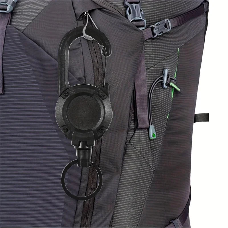 Llaveros retráctiles extensibles, carretes de insignia, clip resistente con mosquetón, para hombres, bolsas de exterior, 1/2/4 piezas