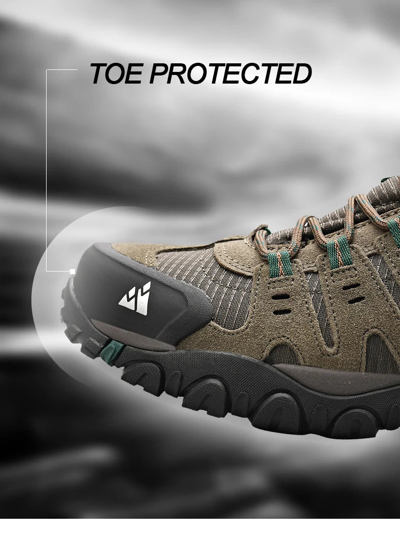 HIKEUP chaussures de randonnée pour hommes chaussures d'extérieur en daim et cuir résistant à l'usure hommes Trekking marche chasse baskets tactiques