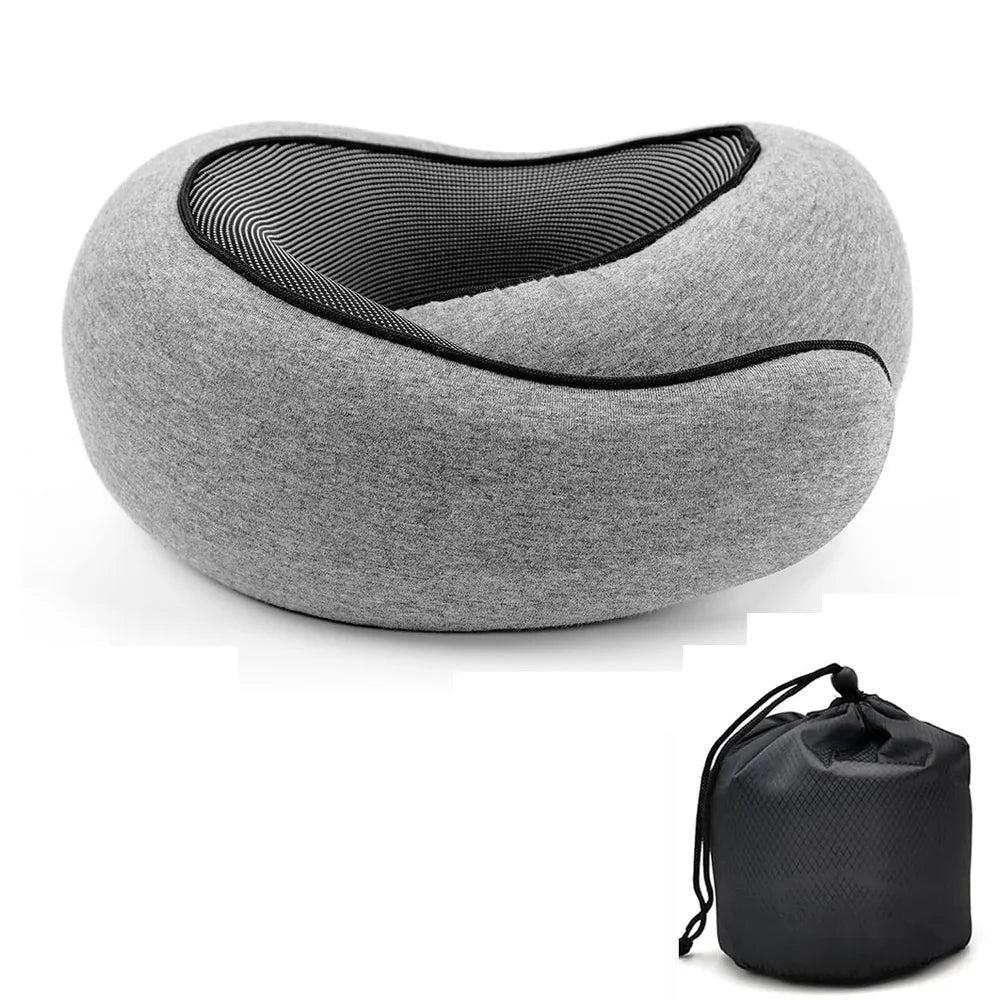 Oreiller de voyage en forme de U en mousse à mémoire de forme, style escargot, soutien du cou, portable, réglable, doux, pause du midi, oreillers de sommeil
