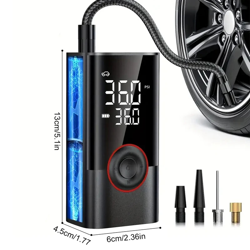 Compresseur d'air électrique sans fil pour voiture, pompe de gonflage pour moto, vélo, bateau, auto