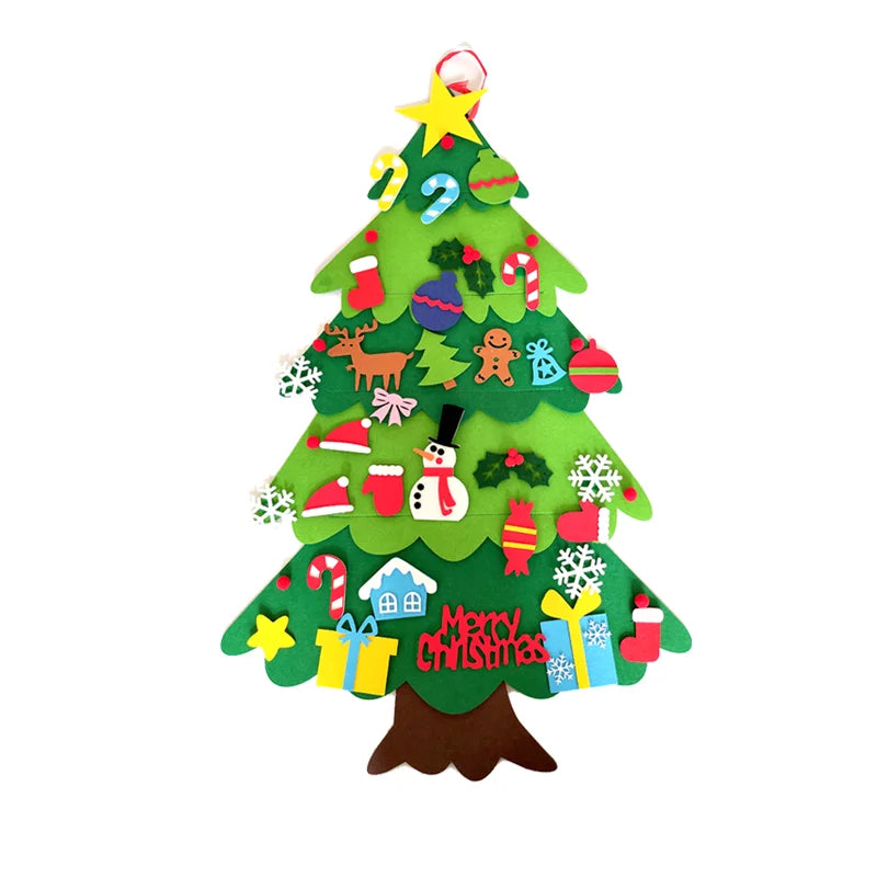 Árbol de Navidad de fieltro, decoración para el hogar, Año Nuevo 2022, adornos navideños, regalos para niños, DIY
