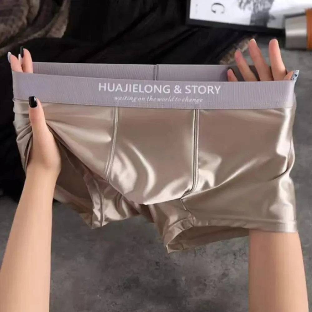 Boxer Satin Soie Homme — Respirant, Mince & Sans Couture