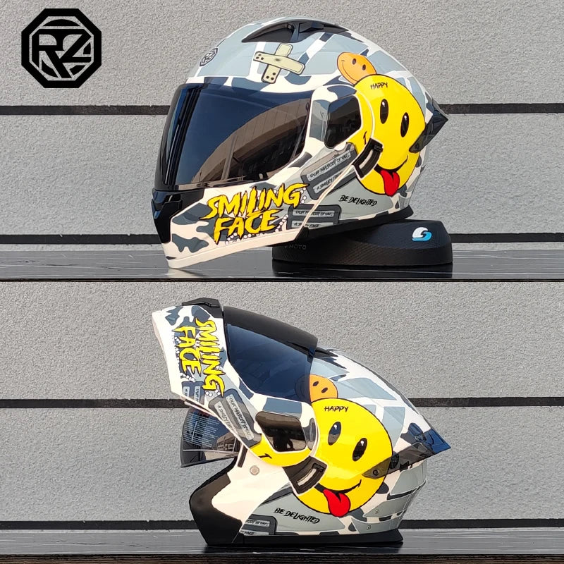 Casque moto intégral double lentille modulaire rabattable — homme, femme, mode, Motocross