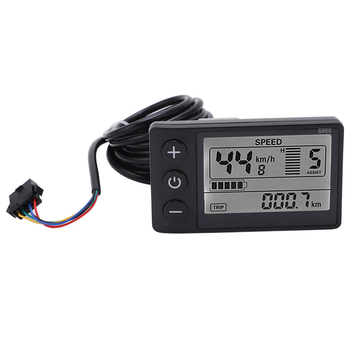 Panel de control de pantalla LCD para patinete eléctrico con enchufe, medidor de pantalla LCD para bicicleta eléctrica, nuevo, S866, 24V, 36V, 48V