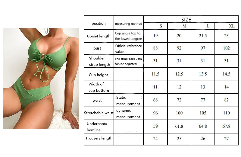 Nouveau ensemble de Bikini à haute élasticité pour 2025 été deux pièces couleur unie à lacets Sexy femmes maillot de bain plage maillot de bain maillots de bain