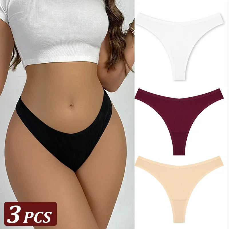String Sans Couture Coton Femme — Lot de 3 Pièces Confort Quotidien