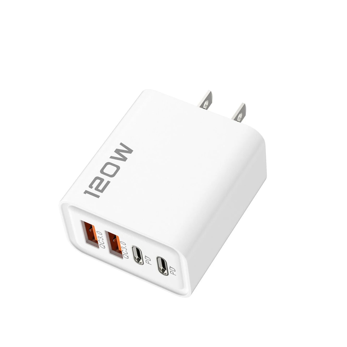 Total 120W USB Fast Charger 4 Ports PD Quick Charge USB 3.0 Type C EU US UK Plug Universal Wall Charger USB C Charging Adapter