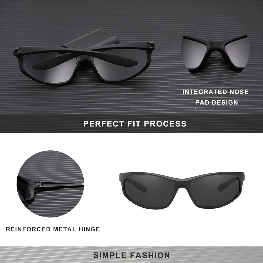 Lunettes de soleil sport homme polarisées TR90 — cadre miroir, protection solaire
