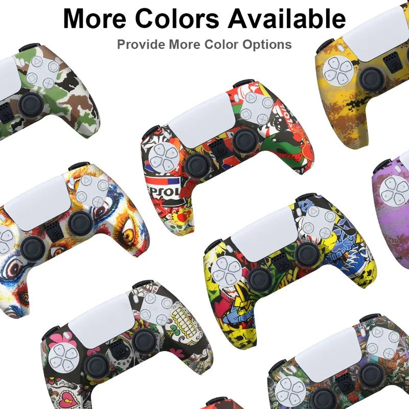 Housse de protection en silicone pour manette de jeu Slim — étui en caoutchouc antidérapant avec capuchons de poignées de pouce