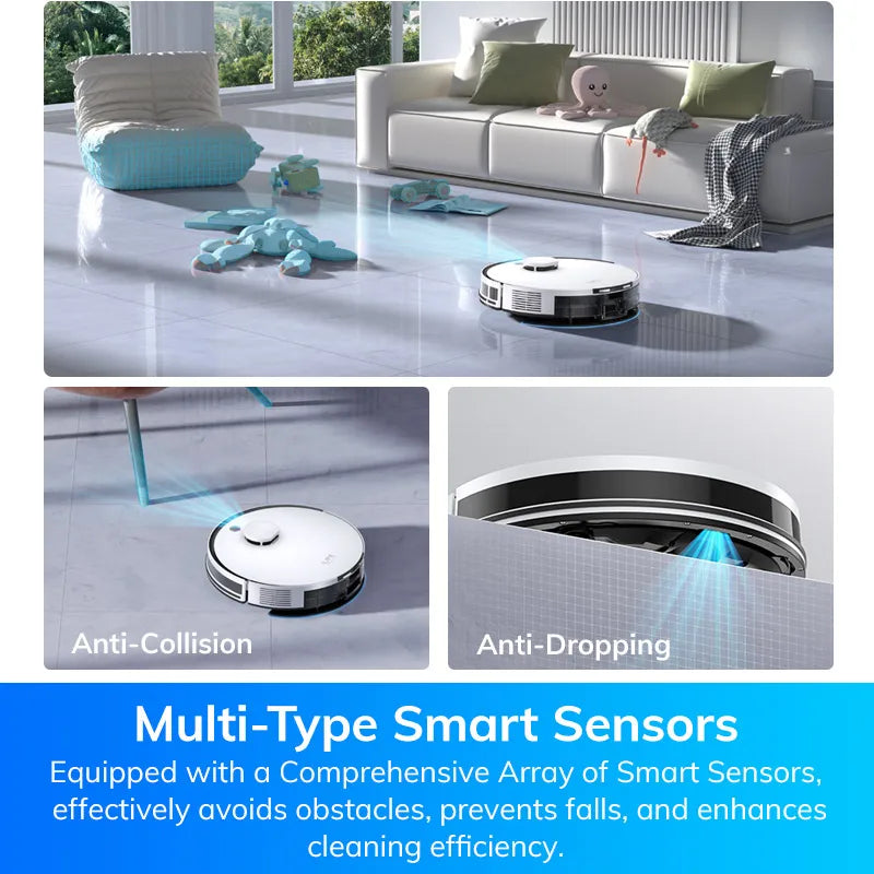 ILIFE-Robot aspirador A30 PRO, succión de 5000Pa, autovaciado, capacidad de 60 días, aplicación, control remoto, tiempo de funcionamiento de 180 minutos