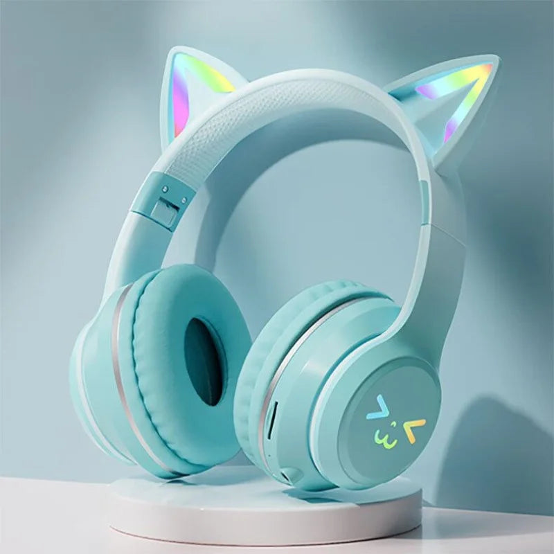 GRB Glow Gaming Médiateur set, Gamer Stereo Bass, Cat Ear, Earpods sans fil, Écouteurs Bluetooth, Câble TYPE-C, Casque Bluetooth, Mains libres