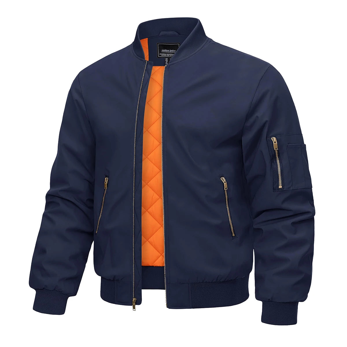 Veste bomber pour hommes — chaud, hiver, rembourré, baseball, pilote, coupe-vent, varsity
