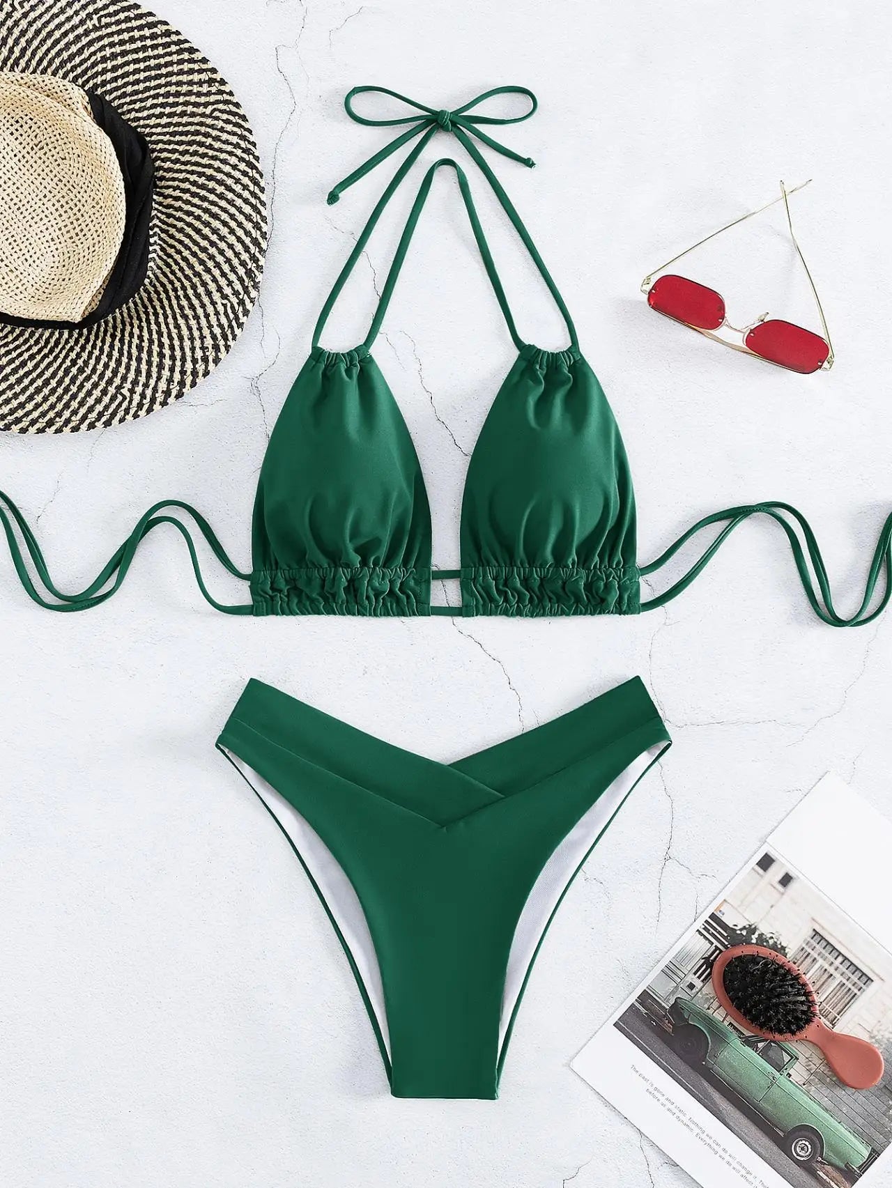 Maillot de bain en nylon solide pour femmes, bikini sexy, design de modélisation à la mode, nouveau style, vêtements de plage, 2025