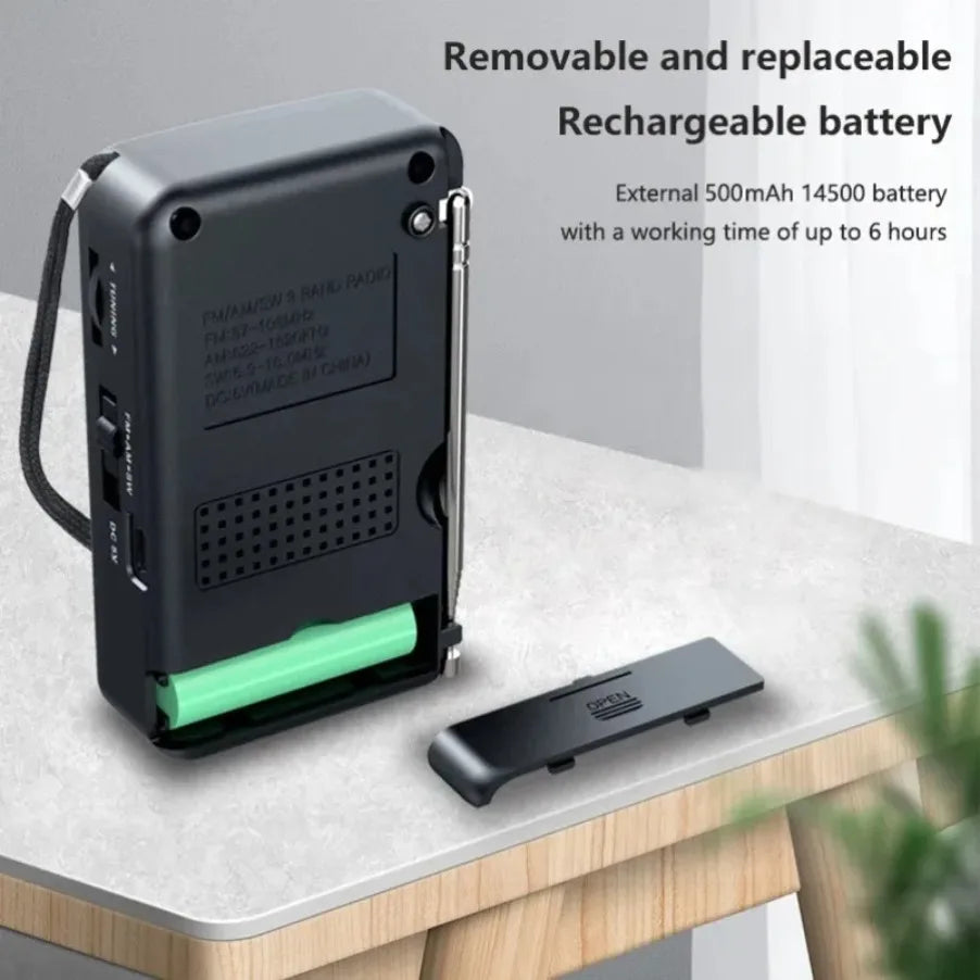 Radio Portable AM/FM/SW, Radio de poche avec batterie Rechargeable, bonne réception, prend en charge les écouteurs filaires, Mini récepteur FM