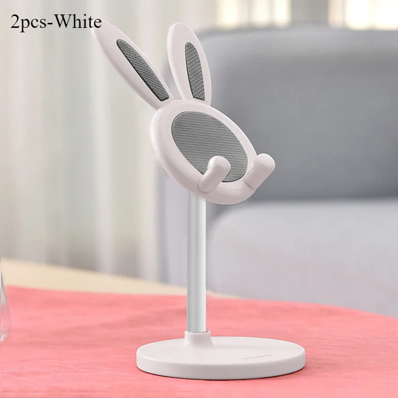 Le support de téléphone portable lapin mignon, peut soulever et ajuster les accessoires de téléphone de bureau, support de téléphone, poignée de téléphone