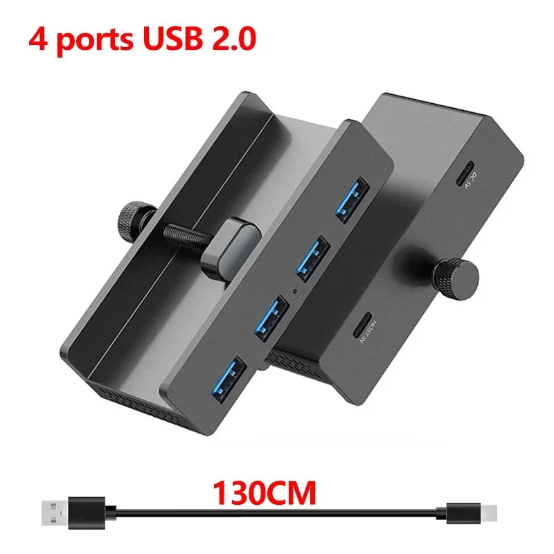 Hub USB 10 Gbps — adaptateur séparateur USB 3.2/3.0/2.0, station d'accueil multi-clips, bureau