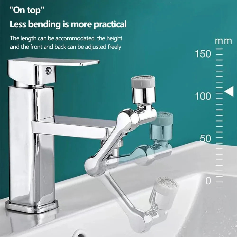 Universal 1080° ABS Robotic Rotating Faucet Extender, Kitchen Sink Faucet Aerator Extension, 2 Water Flow Modes