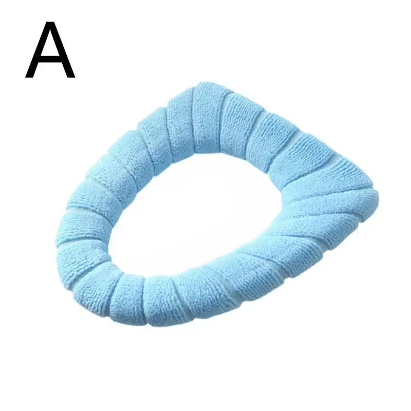 Housse Siège Toilette Hiver Tricot Doux — Lavable Forme O 37x44cm Salle Bain